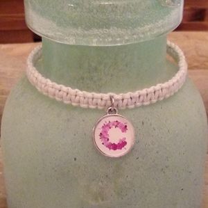 Hemp bracelet C charm